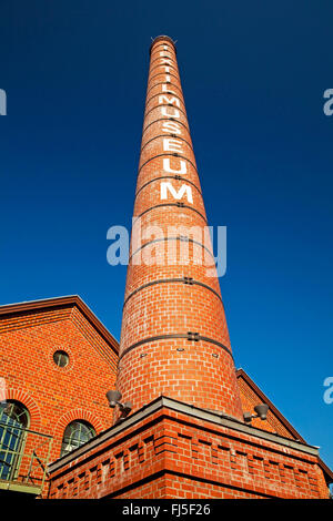 chimney stack of the Bocholt textile museum, Germany, North Rhine-Westphalia, Muensterland, Bocholt Stock Photo