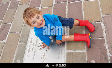 little boy on a commemorative plate , Netherlands Stock Photo