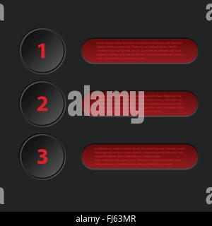 Simplistic yet cool 3d infographic design in black red color Stock Vector