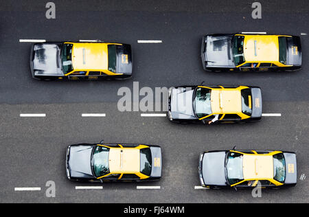 running cabs from above, Argentina Stock Photo