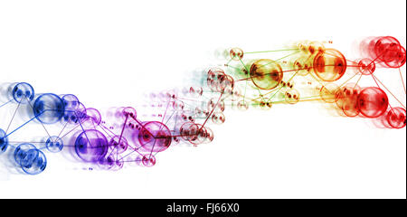 abstract design, connected circles / network concept on white background Stock Photo
