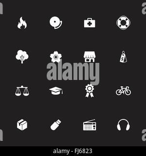 [EPS10] white simple flat icon set 6 for web design, user interface (UI), infographic and mobile application (apps) Stock Vector
