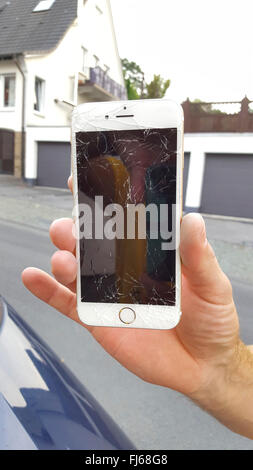 broken display of a smart phone, Germany Stock Photo