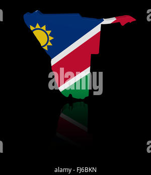 Namibia Map Flag 3d Render With Reflection Illustration Stock Photo - Alamy