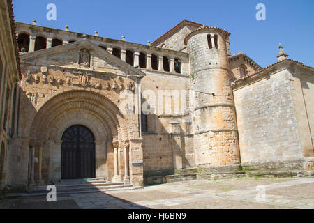 Colegiata de Santa Juliana is a romanesque church and pilgrimage site Village of Santillana del Mar,Spain Stock Photo