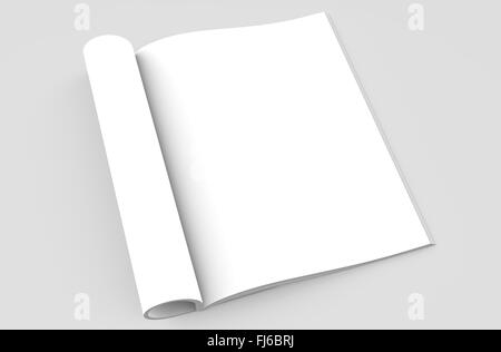 Magazine open on a grey background for your mockup Stock Photo