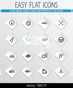 Car shop icons set Stock Vector