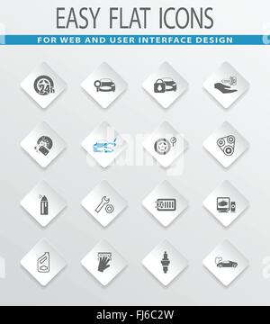 Car shop icons set Stock Vector