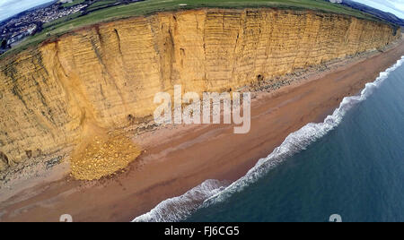 Landslip, cliff fall, West Bay, Dorset, Britain, UK Stock Photo