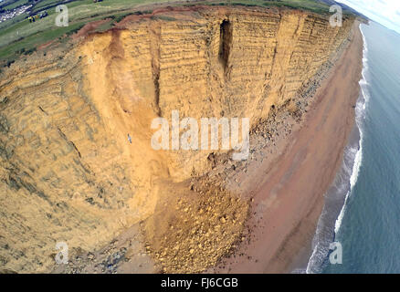 Landslip, cliff fall, West Bay, Dorset, Britain, UK Stock Photo