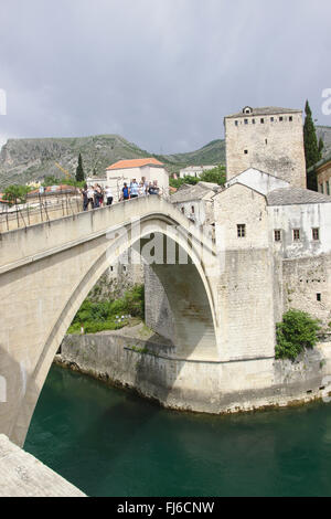 Stari Most (old bridge) in Mostar, Bosnia and Herzegovina Stock Photo