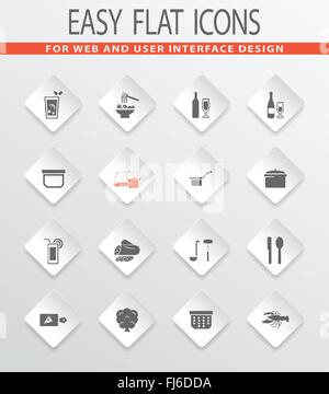 Food and kitchen icons set Stock Vector