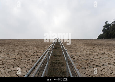 Endless stair on a Dam Stock Photo