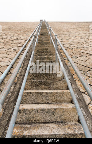 Endless stair on a Dam Stock Photo