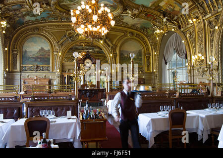 Interior of the restaurant Le Train Bleu Paris France Stock Photo