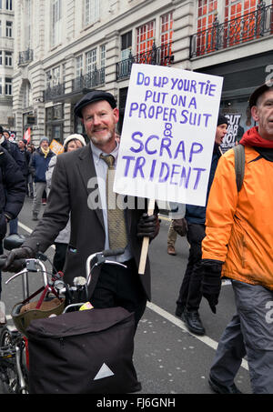 Trident CND protest through Central London was biggest anti-nuclear march a generation Feb 28th 2016 Stock Photo