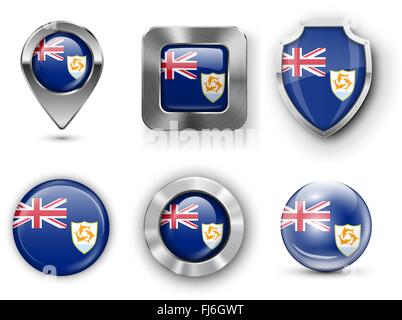 County Flag Bages Stock Vector