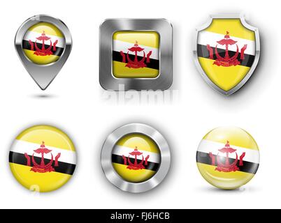 County Flag Bages Stock Vector