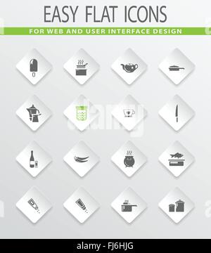 Food and kitchen icons set Stock Vector