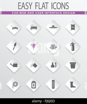 Gardening tools icons set Stock Vector