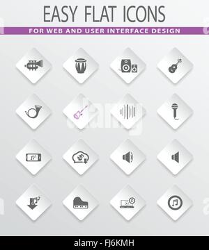 Music icons set Stock Vector