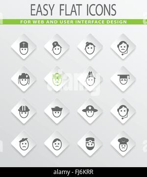 Icons set occupation icons set Stock Vector