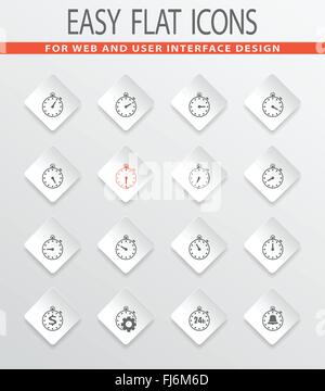 Set of timer clock icons. Stopwatch timer collection Stock Vector Image ...