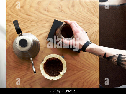 Coffee pour over top view Stock Photo
