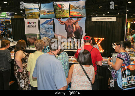 Long Beacgh, California, USA. 27th Feb, 2016. The Los Angeles Travel & Adventure Show came to the Long Beach Convention Center from February 27-28, 2016 bring with it hundreds of the world's top travel providers and destination experts who share insider travel tips and secrets, help travelers plan and customize their next adventure, and offer exclusive travel deals. Show visitors are treated to a highly interactive cultural marketplace of international cuisine, music, dance, celebrity travel speakers, the latest must-have travel gadgets, and other fun activities. (Credit Image: © Craig D Stock Photo