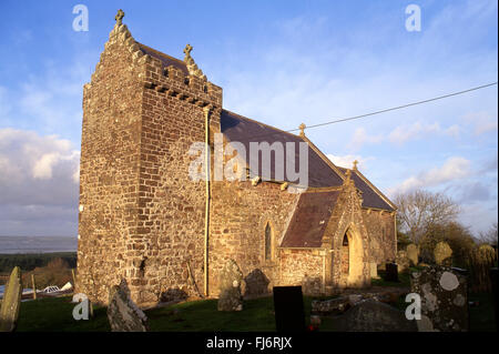 St Madoc's Church Llanmadoc North Gower Peninsula Swansea County South Wales UK Stock Photo