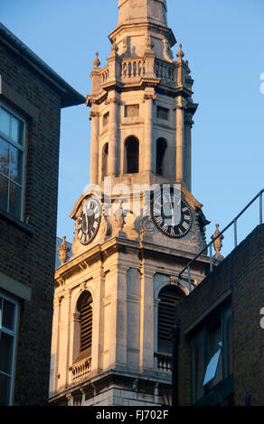 St Giles in the Fields Church tower steeple Central London England UK Stock Photo