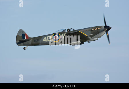 Spitfire Mk.LF.XVIe, TE311 of the RAF BBMF at RAF Coningsby. Stock Photo