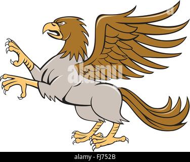 Illustration of a hippogriff or hippogryph, legendary creature with front quarters of an eagle and the hind quarters of a horse Stock Vector