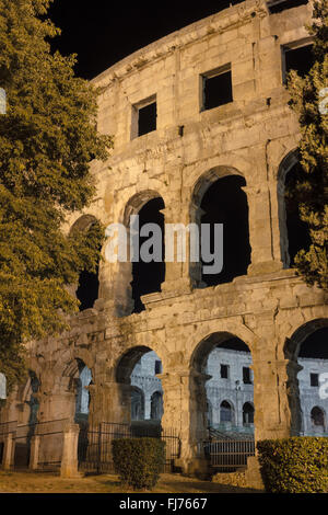 replica roman amphitheater in pula croatia Stock Photo