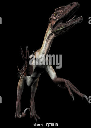 Utah Raptor isolated against a black background. This beast was a ...