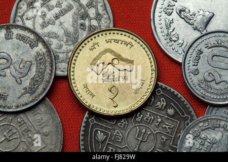 Coins of Nepal. Nepalese commemorative one rupee coin dedicated to the ...