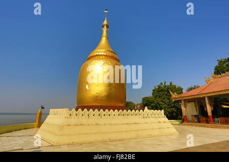 Gold Bupaya Pagoda in Old Bagan, Bagan, Myanmar (Burma) Stock Photo