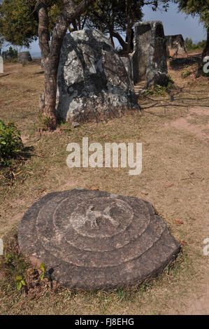 Plain of Jars : monoliths made of stone, Xieng Khuang Province, Laos ...