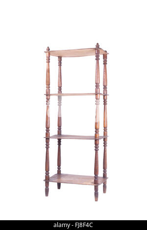 old retro vintage bookcase isolated on white Stock Photo