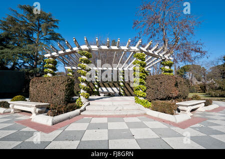 Pergola in Cecilio Rodriguez Gardens, Retiro Park, Madrid, Spain Stock Photo