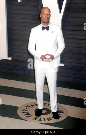 Beverly Hills, California. 28th Feb, 2016. Common attending the 2016 Vanity Fair Oscar Party Hosted By Graydon Carter at Wallis Annenberg Center for the Performing Arts on February 28, 2016 in Beverly Hills, California. © dpa/Alamy Live News Stock Photo