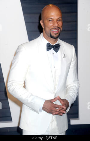 Beverly Hills, California. 28th Feb, 2016. Common attending the 2016 Vanity Fair Oscar Party Hosted By Graydon Carter at Wallis Annenberg Center for the Performing Arts on February 28, 2016 in Beverly Hills, California. © dpa/Alamy Live News Stock Photo