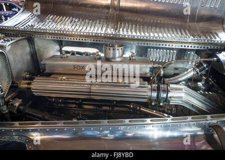 Engine of racing car Lagonda 4,5 Litre Fox & Nicholl, 1938. Stock Photo