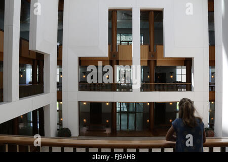 The Members Hall area of Australian Parliament House at Capital Hill in Canberra. Stock Photo