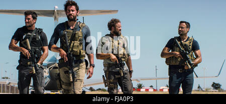 13 Hours: The Secret Soldiers of Benghazi (also known simply as 13 Hours) is a 2016 American biographical war film directed and co-produced by Michael Bay and written by Chuck Hogan, based on Mitchell Zuckoff's 2014 book 13 Hours.   This photograph is for editorial use only and is the copyright of the film company and/or the photographer assigned by the film or production company and can only be reproduced by publications in conjunction with the promotion of the above Film. A Mandatory Credit to the film company is required. The Photographer should also be credited when known. Stock Photo