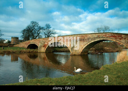 The Nungate Bridge and the River Tyne, Haddington, East Lothian Stock Photo
