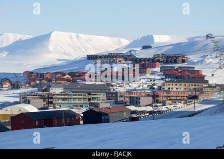 A town details of Longyearbyen - the most Northern settlement in the world. Spitsbergen (Svalbard). Norway. Stock Photo