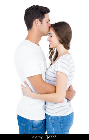 Cute couple embracing and kissing Stock Photo