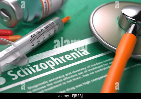 Diagnosis - Schizophrenia. Medical Concept. Stock Photo