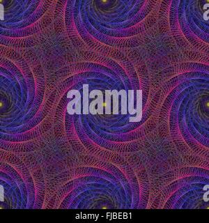 Pink blue string fractal spiral background Stock Vector